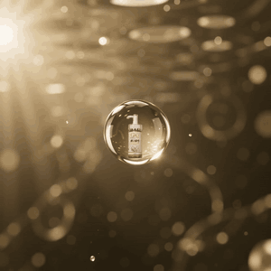 G&G Beads Face Wash bottle glowing in a golden droplet