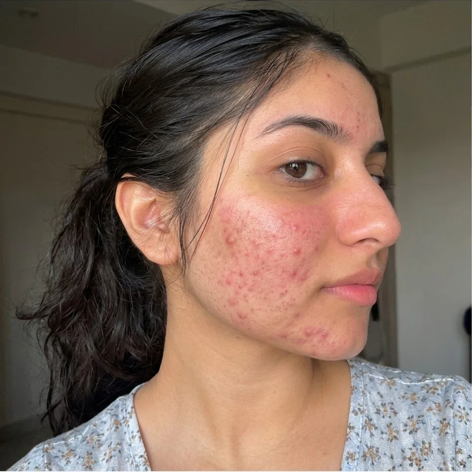 Customer skin before using G&G Vitamin C Serum, week 0